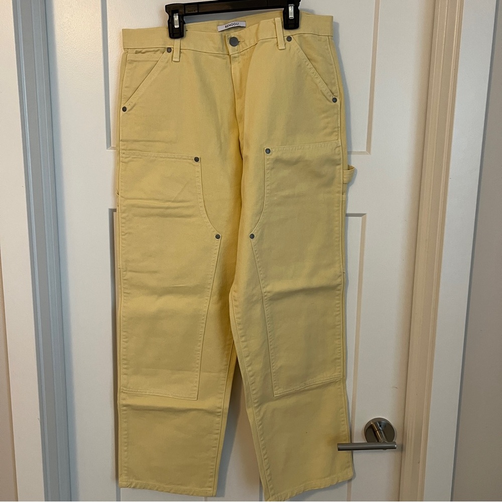 Renggli cargo work pants butter yellow size 29